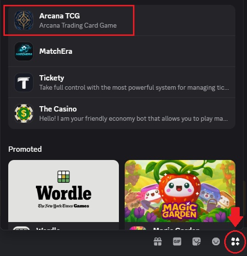 Discord Activity start button location